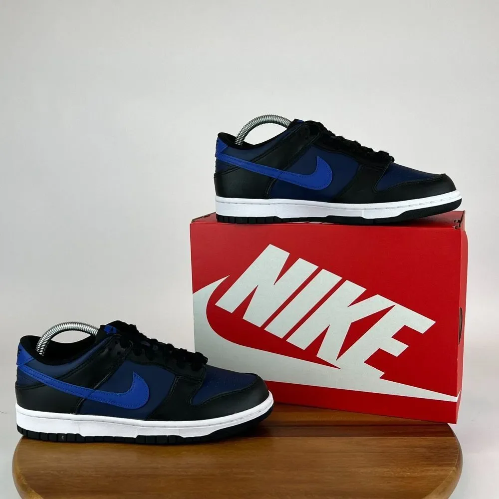 New Big Kids Nike Dunk Low‎ DH9765 402 Midnight Navy Game Royal Black Size 7 Y